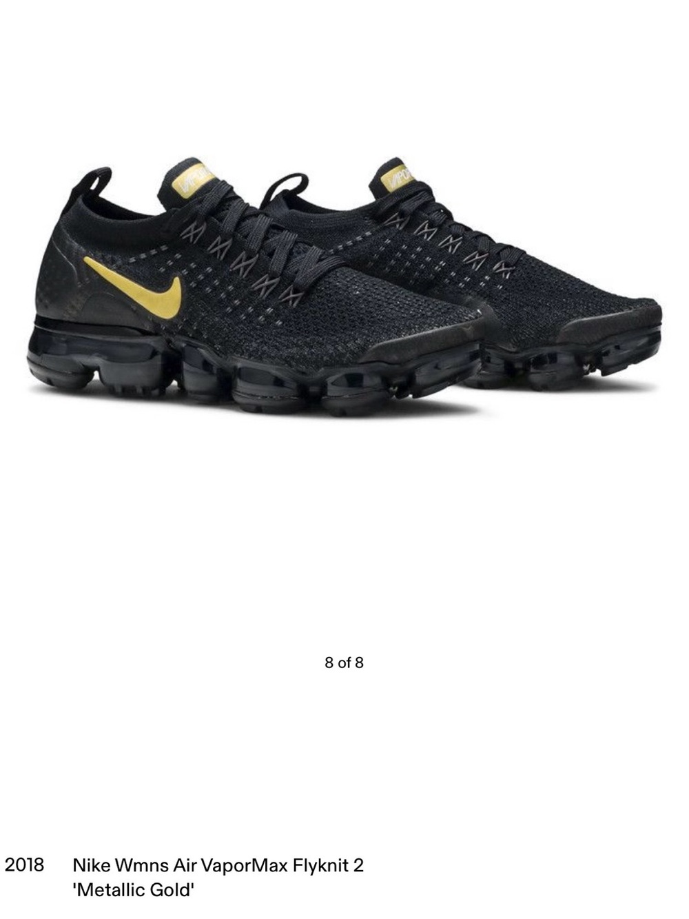 Nike Air VaporMax Flyknit 2 Womens Shoes - Black/Gold